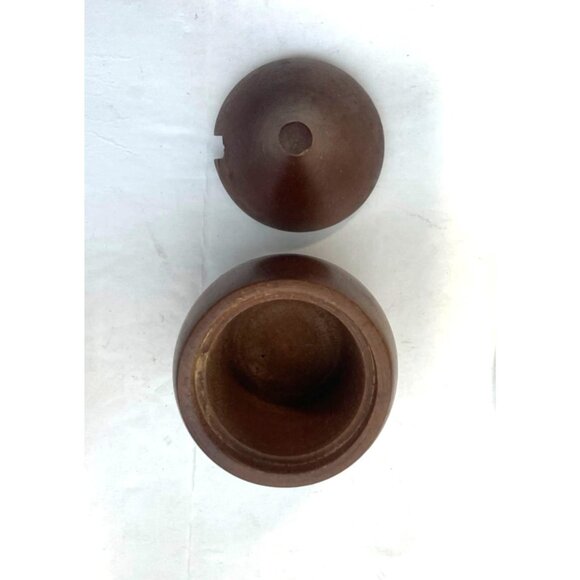 Vintage Wood Onion Style Salt Pepper Shaker Toothpick Holder Lonborg Inspired - Picture 4 of 5